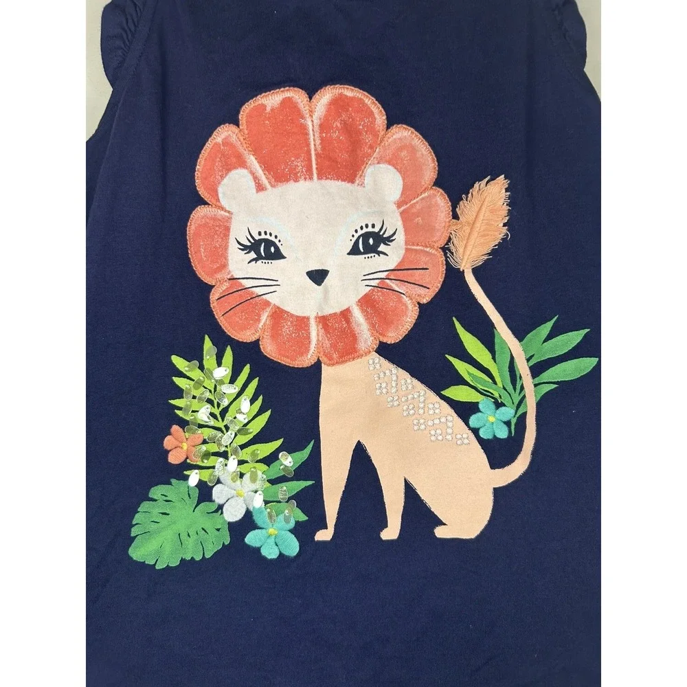 Gymboree Navy Blue Lion Sleeveless Tank Top Girls 10